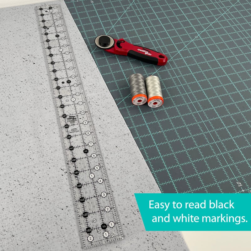Creative Grids Quilt Ruler 2-1/2in x 24-1/2in Rectangle â€“ CGR224 â€“ Made in USA, Non-Slip Grip Acrylic Quilting, Sewing, Crafting, Patchwork Ruler for Measuring & Cutting Fabric - Image 3